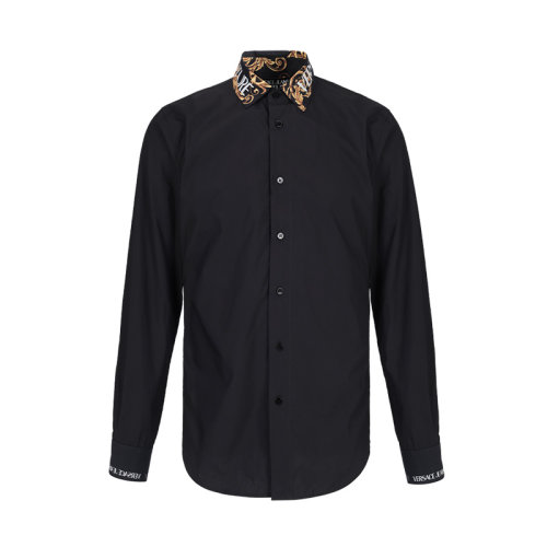 VERSACE/范思哲長袖襯衫黑色簡約百搭潮流男襯衫