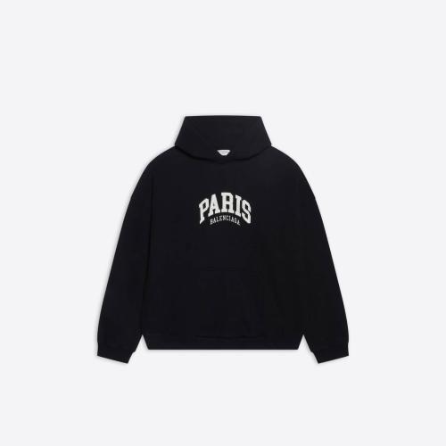  BALENCIAGA巴黎世家 22年春夏 女士 衛(wèi)衣 Womens Cities Paris Hoodie Wide Fit in Black 6750