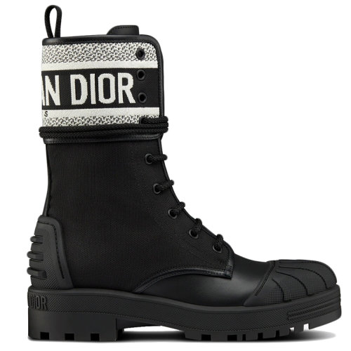 DIOR/迪奧      D-MAJOR系列 女士黑色黑白科技面料和小牛皮及踝靴KCI675SCR_S52X