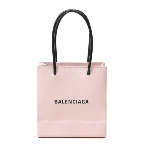 Balenciaga/巴黎世家   女士淡粉色紋理小牛皮黑色鑲嵌品牌標(biāo)識托特包手提包女包5978580AI2N5901
