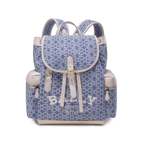 BALLY/巴利女士織物配皮手提雙肩包背包老花 CLIFORD W DMN