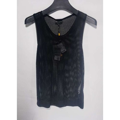 Emporio Armani/安普里奧阿瑪尼/黑色無(wú)袖男士針織衫