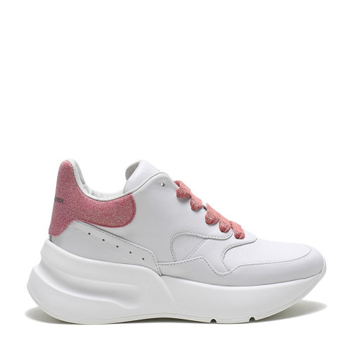 AlexanderMcQueen/亞歷山大麥昆 女士皮革配閃光面料系帶休閑鞋運(yùn)動(dòng)鞋 586410 WHXI5