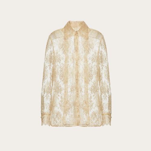  VALENTINO華倫天奴 22年秋冬 女士 長(zhǎng)袖襯衫 CHEMISIER EN DENTELLE 1B3AB3T8793G70