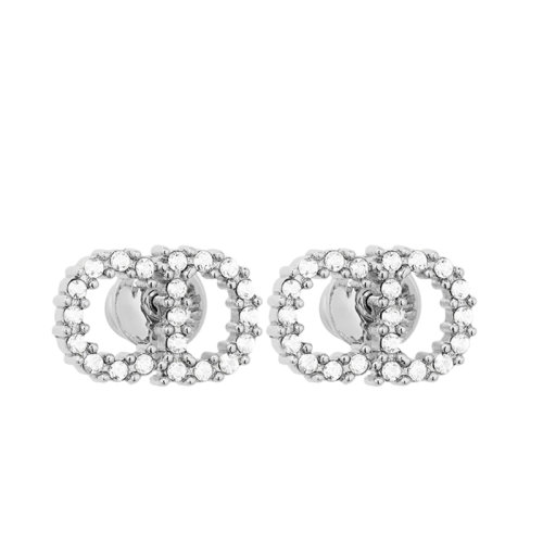 DIOR/迪奧 經(jīng)典CLAIR D LUNE系列 鍍鈀飾面金屬鑲嵌白色晶體CD耳釘E1715CDLCY_D102