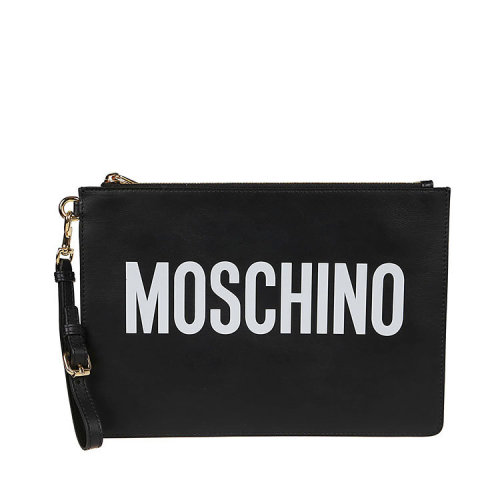 MOSCHINO/莫斯奇諾 女士 女包 黑色皮革時(shí)尚手拿包 A840580011555