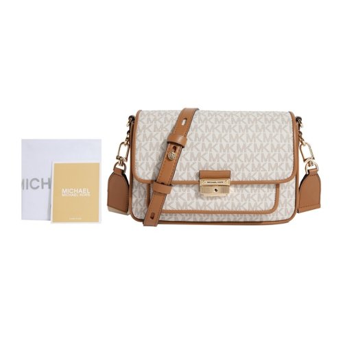 MICHAEL KORS 邁克 科爾斯 Bradshaw 中號(hào)老花信封包 /單肩包  香草白 30S1G2BM2B VANILLA ACRN