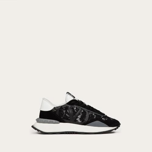  VALENTINO華倫天奴 22年秋冬 男士 休閑運動鞋 Baskets Lacerunner en dentelle et tissu ajou