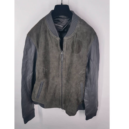 Emporio Armani/安普里奧阿瑪尼 男士灰色皮質(zhì)夾克 BNB27 KU 2G 瑕疵折扣