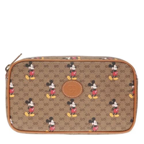 GUCCI/古馳  米奇米老鼠棉麻腰包胸包相機包602695 HWUBM 8559