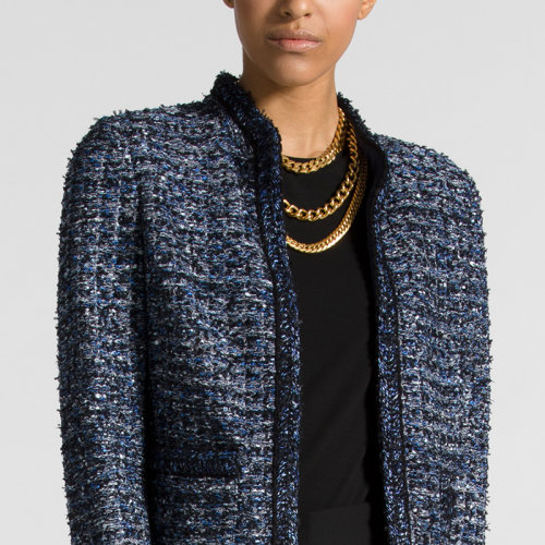 St.John/盛薔女士時(shí)尚緞帶粗花呢針織外套女士夾克K61X0B1