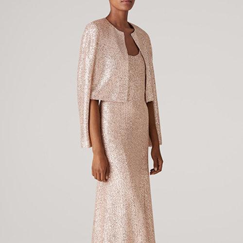 St.John/盛薔亮片禮服宴會(huì)針織短款女士夾克外套K6211E1