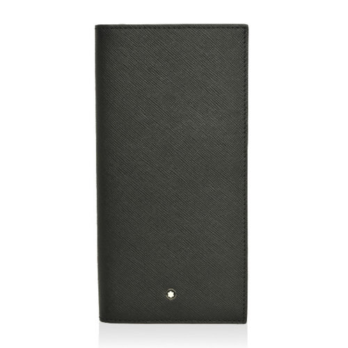 MontBlanc/萬寶龍 Sartotial系列 男士黑色皮革商務(wù)長款錢包錢夾手拿包