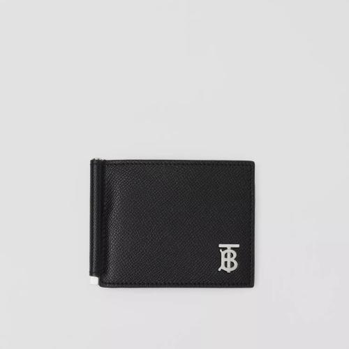  BURBERRY 22年秋冬 男士 專(zhuān)屬標(biāo)識(shí)裝飾粒紋皮革現(xiàn)金夾式錢(qián)夾 80626841