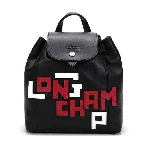 Longchamp/瓏驤 女士LE PLIAGE CUIR LGP系列羊皮迷你雙肩包 1306 755 001
