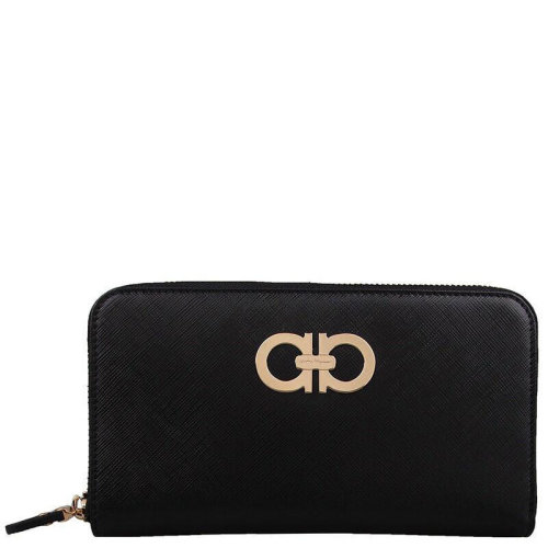 Salvatore Ferragamo/菲拉格慕 女士 女包 黑色皮革時尚卡包錢包 0614221 22B300