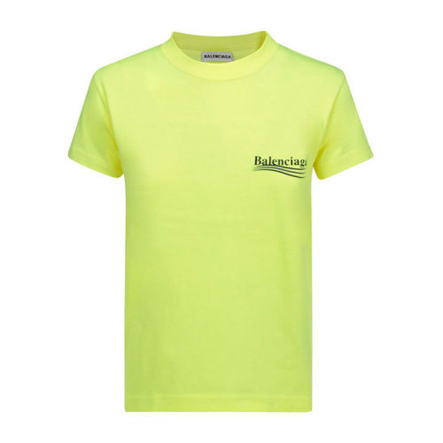 Balenciaga/巴黎世家  時尚百搭 品牌字母LOGO 女士黃綠色棉質短袖T恤 612964TJVF77110 HKY0640