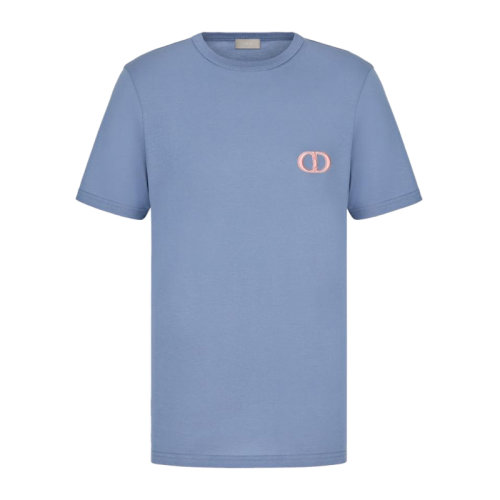 Dior Homme/迪奧桀傲 男裝服飾  圓領(lǐng)藍(lán)色棉 男士短袖T恤 013J600A-0589