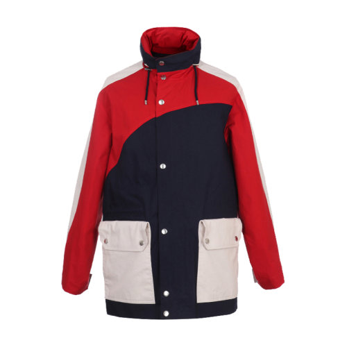 KENZO/高田賢三 男士夾克 男士棉配人造革隱藏連帽外套 5OU650 1NA