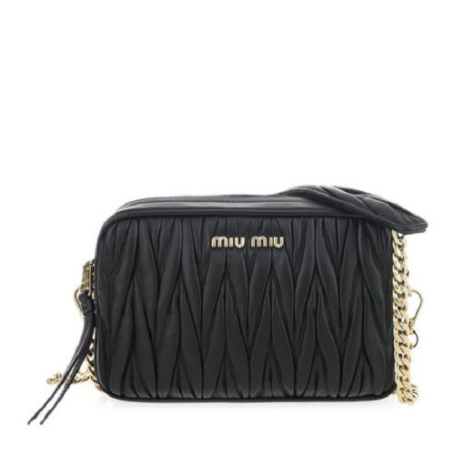  Miu Miu/繆繆 女士黑色皮革單肩斜挎包 5BH118-N88-F0002 PLSX