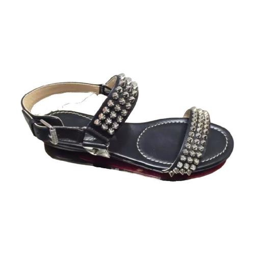  CL紅底鞋 22年春夏 女士 平底涼鞋 黑色鉚釘平底涼鞋 BIKE FLAT Black 預(yù)定商品1-3周發(fā)貨