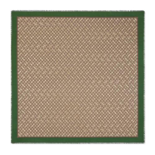  GUCCI古馳 22年秋冬 女士 GG馬銜扣印花莫代爾披肩 662577 3GA40 3172