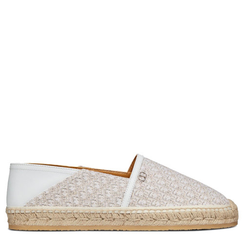 DIOR/迪奧 21年春夏新款 Paradise系列 男士灰白色斜紋提花帆布草編鞋3SA088ZKV_H061