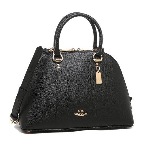 COACH/蔻馳女士黑色皮革貝殼包時(shí)尚單肩包斜挎包手提包女包 F2553IMBLK