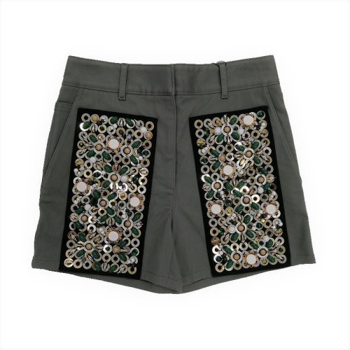 PRADA/普拉達(dá) 灰綠色珠片裝飾女士短褲