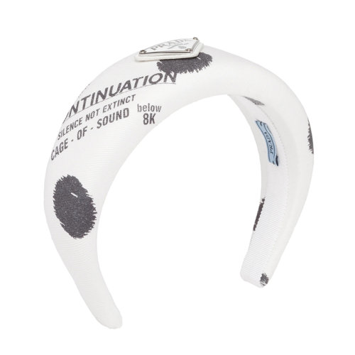 PRADA/普拉達(dá)女士白色印花再生尼龍頭帶1IH016_2DW9_F0009