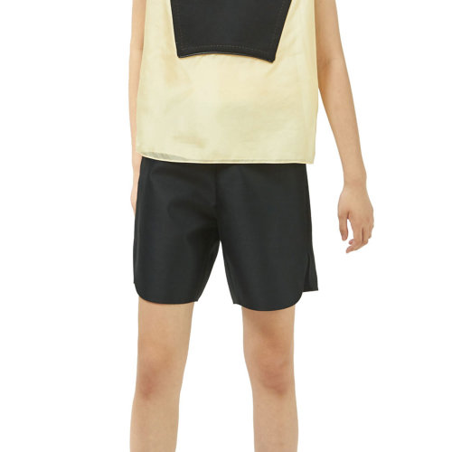 nisiss/怡夕黑色弧邊開衩短褲女士短褲n151si42-1