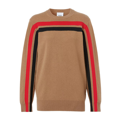 BURBERRY/博柏利 條紋裝飾功能性羊絨女士針織衫/毛衣 80372151