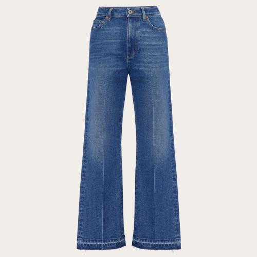  VALENTINO華倫天奴 22年秋冬 女士 牛仔褲 JEAN EN DENIM WB3DD12E7C6598 預(yù)定商品1-3周發(fā)貨
