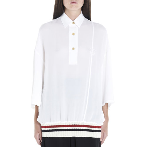 Loewe/羅意威  女裝 服飾 白色真絲襯衣 女士長袖襯衫 D229991