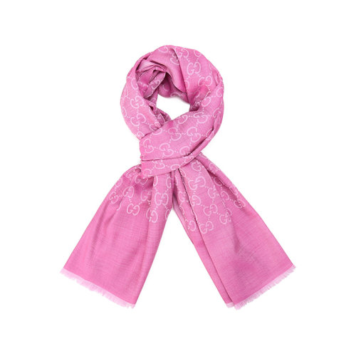 GUCCI/古馳【22春夏新款】女士羊毛/桑蠶絲圍巾披肩GG老花提花 165903 3G646