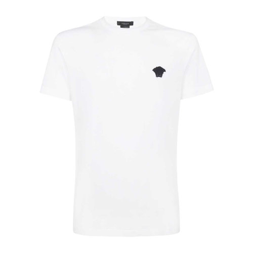 VERSACE/范思哲 男士白色棉質(zhì)經(jīng)典美杜莎頭像裝飾圓領(lǐng)短袖上衣T恤 A89289-A228806-2W300