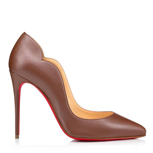 Christian Louboutin/克里斯提魯布托女士棕色Biscotto顏色的彩虹色納帕小牛皮Hot Chick高跟鞋1210993BG7R