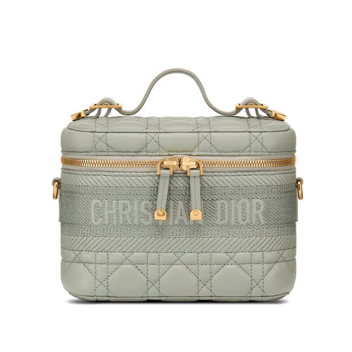 DIOR/迪奧 DIORTRAVEL系列 灰色小羊皮飾有藤格紋小號單肩手提包 S5488UNTR_M41G