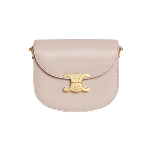 CELINE/賽琳 23春夏新款 女士風(fēng)衣色小牛皮金色金屬飾面按扣翻蓋開(kāi)合單肩斜挎包110413BF4.02TR