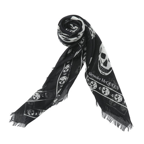 Alexander McQueen/亞歷山大麥昆22春夏女士骷髏頭方圍巾5577174943