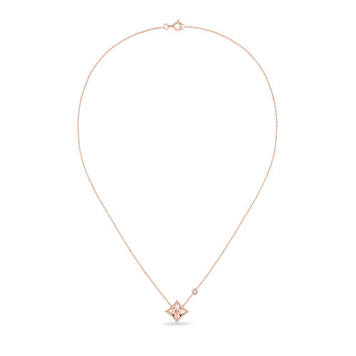 Louis Vuitton/路易威登 BLOSSOM BB系列 經(jīng)典款18k金玫瑰金粉紅色珍珠母貝鉆石項鏈Q(jìng)93612