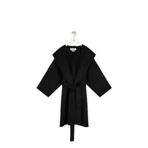  LOEWE羅意威  女士 大衣 羊毛和羊絨連帽大衣 S2291340PA-1100 預(yù)定商品1-3周發(fā)貨