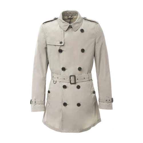 經(jīng)典款風(fēng)衣 BURBERRY/博柏利 服裝 巴寶莉男裝 男士外套 大衣 肯辛頓版型 深藍色翻領(lǐng)雙排扣腰帶后中開叉中長款 男士風(fēng)衣