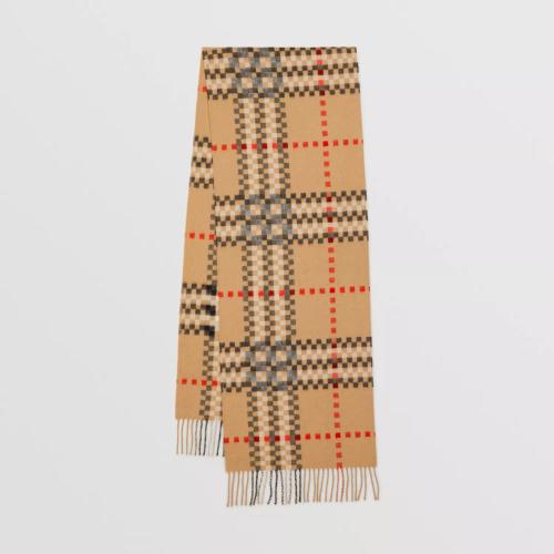  BURBERRY 22年秋冬 女士 像素感格紋羊絨圍巾 80639121