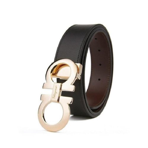 Salvatore Ferragamo/菲拉格慕 男士黑色皮革腰帶 675542 0586940