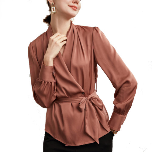 GeleiStory/GeleiStory  春夏新款設計感小眾桑蠶絲時尚襯衣 女裝＞女士襯衫＞女士長袖襯衫