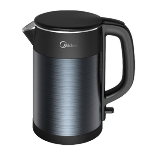 Midea/美的 1.5L電熱水壺雙層防燙家用燒水壺HJ1511a食品接觸304不銹鋼一體無縫