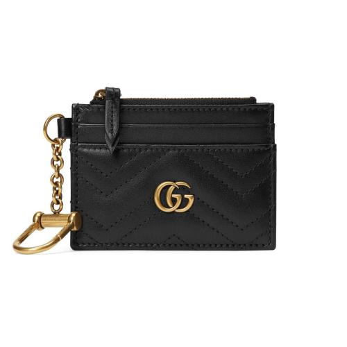  GUCCI古馳 22年秋冬 女士 GG Marmont系列鑰匙鏈卡包 627064 DTDHT 1000 預定商品2-6周發(fā)貨