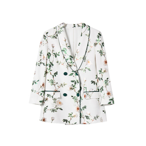 GeleiStory/GeleiStory  春夏新款外套荼蘼美炸青果領(lǐng)醋酸通勤氣質(zhì)收腰中款女士西服  女裝＞女士西裝＞女士西服