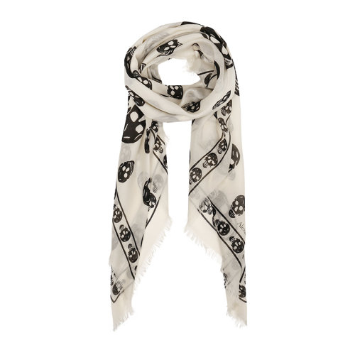 Alexander McQueen/亞歷山大麥昆經(jīng)典莫代爾骷髏女士圍巾絲巾5577173943Q